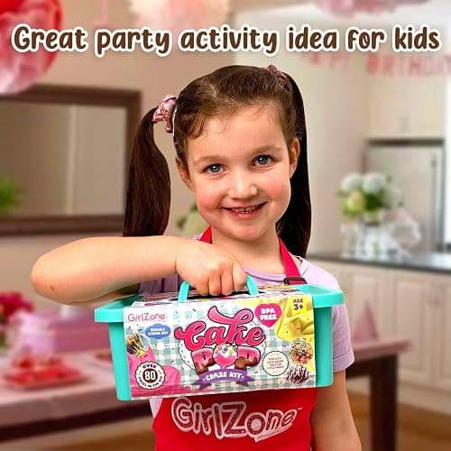 GirlZone Cake Pop Craze Kit, Baking Set for Kids Ages 10–12 with Cake Pop Mold, Stand, Gifting Bags & Decorating Pen, Fun Creative Kitchen Activity, Christmas & Holiday Gift thumbnail 2