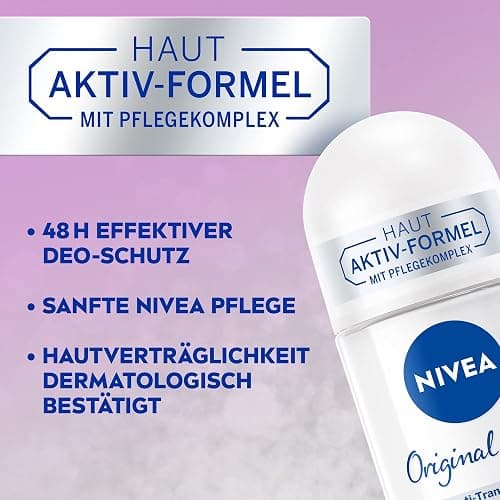 Nivea Pure Pearl & Beauty Roll-On Deodorant 50 ml Antiperspirant Roller for Nourished Armpit Skin 48-Hour Deodorant with Antibacterial Protection thumbnail 5