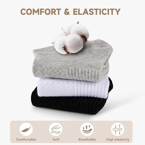 eallco 8 Pairs Womens Ankle Cotton Socks Low Cut Running Thin Short Breathable Sport Casual Socks thumbnail 4