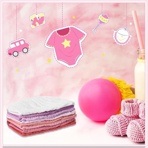 Frienda 8 Pcs Muslin Baby Bibs Cotton Bandana Drool Bibs Bulk for Newborn Infant 6 Absorbent Layers Feeding Accessory thumbnail 3