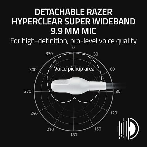 Razer BlackShark V3 Wireless Gaming Headset for PC: 50mm Drivers - Super Wideband Mic - 2.4 GHz, Bluetooth, USB - Works with Mac, PS5, Nintendo Switch, Smartphone - 70 Hr Battery - White thumbnail 5
