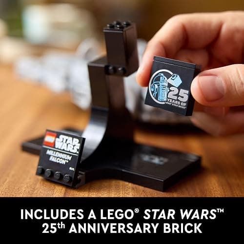LEGO Star Wars Millennium Falcon A New Hope 25th Anniversary Collectable Model - DIY Building Sets for Adults, Men & Women, Ages 18+ - Comes with Display Stand - Star Wars Gift - 75375 thumbnail 4