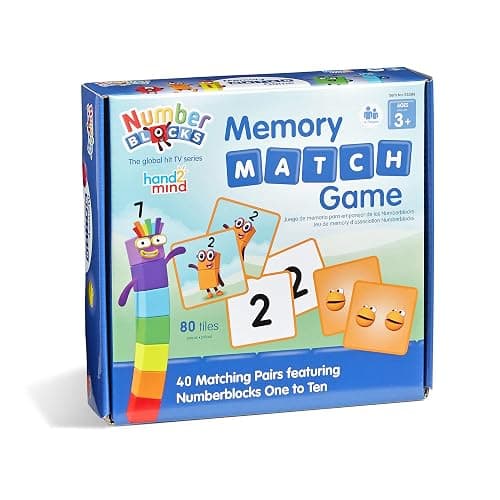 hand2mind Numberblocks Memory Match Game, Matching Card Game, Numbers for Toddlers, Kindergarten Math Toys, Counting Toys, Preschool Learning Activities, Kids Birthday Gift, Easter Basket Stuffers thumbnail 7