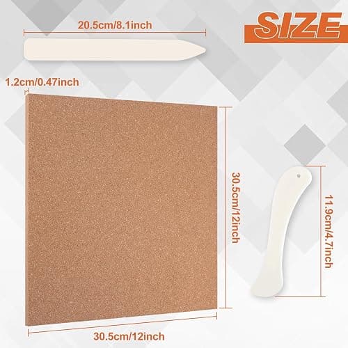 LEONTOOL Surface de Travail en vitrail résistant à la Chaleur avec 2 brunissoirs Outils en vitrail Tapis de Coupe pour la Protection de la Table et du comptoir Bricolage Pliage Encorchage Brunissage thumbnail 2