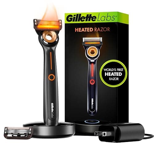 Gillette Heated Razor for Men, Starter Shave Kit by GilletteLabs, 1 Handle, 2 Razor Blade Refills, 1 Charging Dock - Image 1