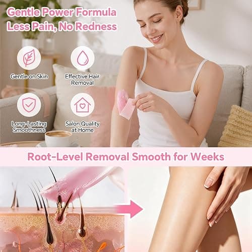 UKF Home Waxing Kit with Hard Wax Beans Complete Hair Removal System | Waxing Beads Warmer Hair Removal for Women Men Full Body Depilatory Bikini Face Legs Nose Beauty Personal Care Portable Kit thumbnail 8