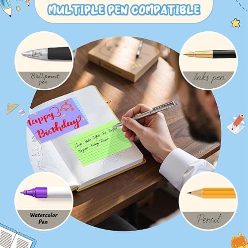 600 Pcs Index Cards 3x5, Colored Index Cards With Ring, 6 Colors Flash Cards with Rings, Flashcards for Studying, Heavy Bright Note Cards 3 x 5, Colored Notecards 3x5 Lined for Office, Home, School thumbnail 6