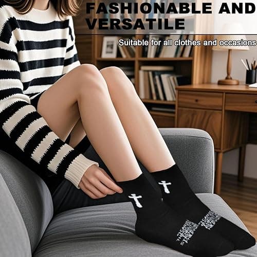 Ao Yee ZGL 3 Pairs Christian socks Prayer socks Birthday Gifts for Dad,Men Husband Grandp Fathers Day Christmas thumbnail 7