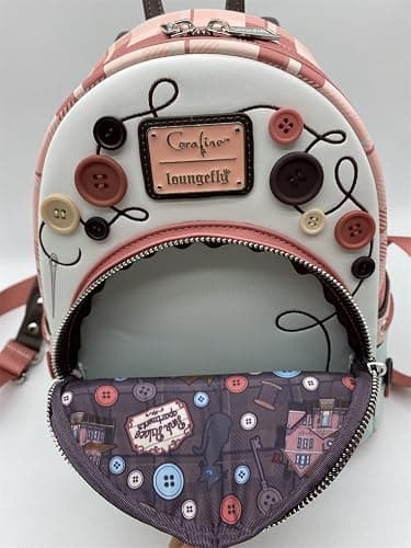 Loungefly Coraline Garden Party Mini Backpack – Officially Licensed, Faux Leather, Zippered Pockets thumbnail 5