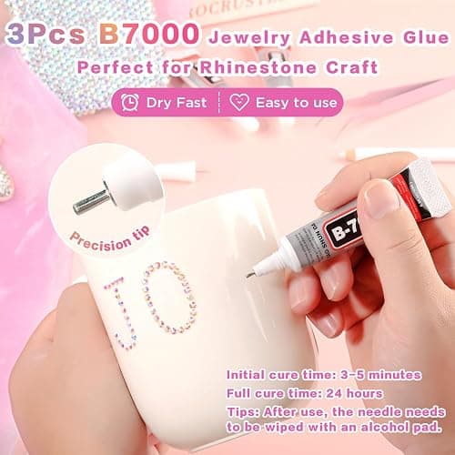 ALTRJO 52000Pcs 42 Colors Resin Jelly Rhinestones for Bedazzling, 3mm Multicolor Resin Flatback Gems for Diamond Art, Bedazzler Kit with 3Pcs 10ml B7000 Jewelry Glue for DIY Crafting Shoes Nail Art thumbnail 5