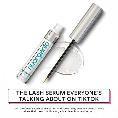 nuorganic Cosmic Lash Serum Without Prostaglandins | Eyelash Growth Serum for Thicker, Longer, More Defined Lashes | 4-Month Supply XL Size | Made in USA | cGMPA Certified Lab | 8ml thumbnail 2