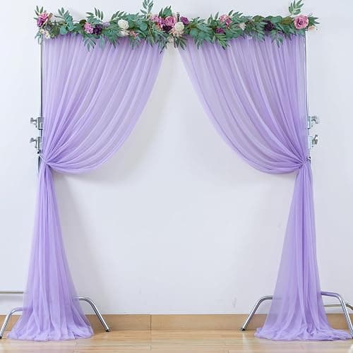 10x10ft Purple Tulle Backdrop Curtain for Parites, Sheer Backdrop Curtains for Wedding Baby Shower Birthday Party Photo Shoot Decorations thumbnail 9