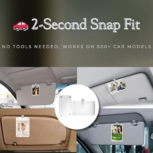 MOTOFITOOL Car Sun Visor Photo Holder, 4 Pack Universal Magnetic Car Visor Clip, Personalized Picture Frame for Cars, Photo car visor clip thumbnail 3