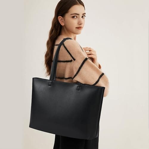 KALIDI Tote Bag Zipper Shoulder Bag Faux Leather Purses Satchel for Women Casual Handbag Work Dating College thumbnail 2