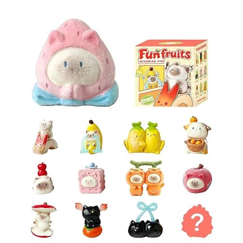 UNICOBOX Cat PAI Fun Fruits Series Blind Box Figures Desk Decor Single Box | Cat Collectible Toys, Mini Resin Figurines, Kawaii Room Display, Random Design Figurines, Fruits Cat Holiday Birthday Gifts - Image 1