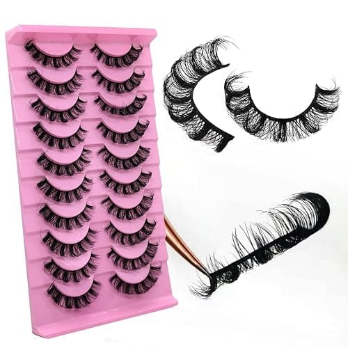 10Pairs 3D Russian Strip Lashes - DD Curl Lash Strips, Mink Eyelashes - Fluffy, Wispy & Natural Look - Image 1