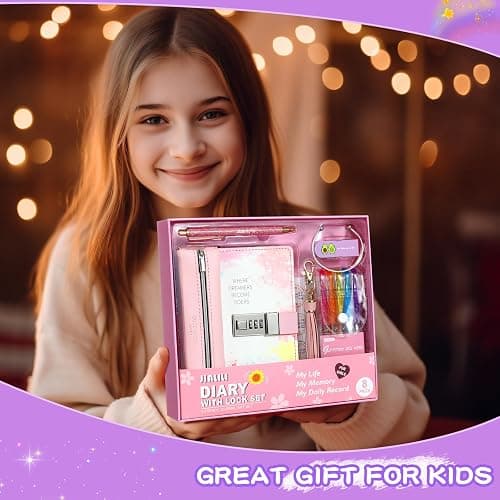 JIALILI Diary with Lock for Girls Ages 8-12, Kids Journal with Lock, Password Journal Notebook Kit for Teen Girls, 256 Pages Secrect Diary, Birthday Gifts for 6 7 8 9 10 11 12 Year Old Girls thumbnail 2
