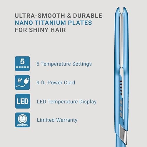 BabylissPRO Nano Titanium Ultra-Sleek Hair Straightener, Flat Iron for All Hair Types thumbnail 3