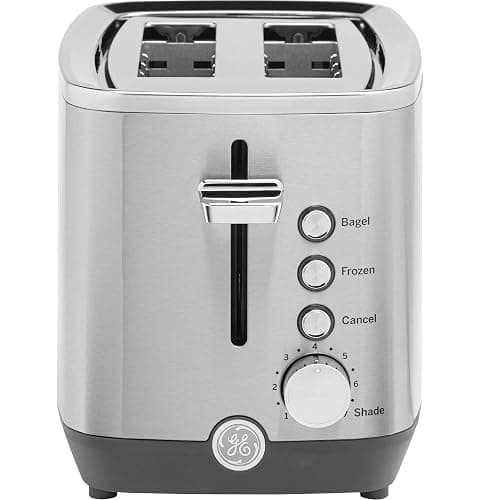 GE 2 Slice Stainless Steel Toaster, Extra Wide Slots for Toasting Bagels, Breads, Waffles & More, 7 Adjustable Shade Settings, Removable Crumb Tray, Countertop Kitchen Essentials, 850 Watts - Image 1