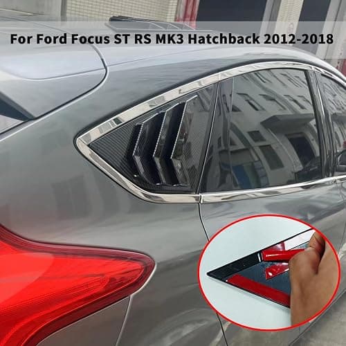 for Ford Focus ST RS MK3 SE Hatchback 2012-2018 Sporty Car Auto Exterior Rear Side Window Louvers Air Vent Scoop Shades Cover Glass Trim Blinds (Carbon Fiber Color) thumbnail 4