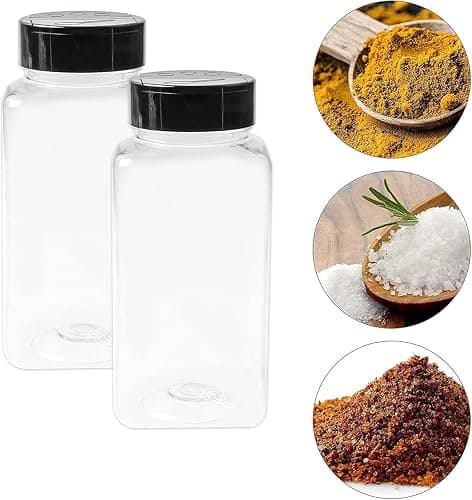 20 Pack 17 oz Plastic Spice Jars Bottles, Spice Containers with Black Cap, Reusable Round Seasoning Jars Great for Storing Spice, Herbs and Powders thumbnail 6