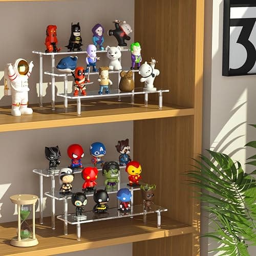 3 Tier Acrylic Display Risers, Large Perfume Organizer Stand, Clear Cupcake Stand Holder, Display Shelves for Figurines, Dessert Shelf for Party, Risers Display Stand for Decoration (1 Pack) thumbnail 6
