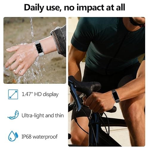 MOLOURK Fitness Tracker with Heart Rate, Blood Oxygen Sleep Monitor, 100+Sports Modes Smart Watches for Men Women, IP68 Waterproof, Activity & Step Tracker Watch for Android/iOS Phones (Black) thumbnail 6