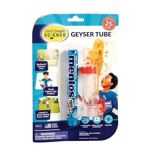 Steve Spangler Science Geyser Tube Experiment, Chemical Reactions Science Experiments for Kids, Amazing Geysers with Soda & Mentos Candy, School, Camp, Homeschool Science Kits, Incl: 1 Tube - Image 1