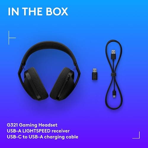 Logitech G321 Lightspeed Wireless Bluetooth Gaming Headset, Dynamic Comfort and fit, 16 kHz Boom mic, 20+ hrs Battery, PC, PS4, PS5, Nintendo Switch, Mobile - Black thumbnail 9