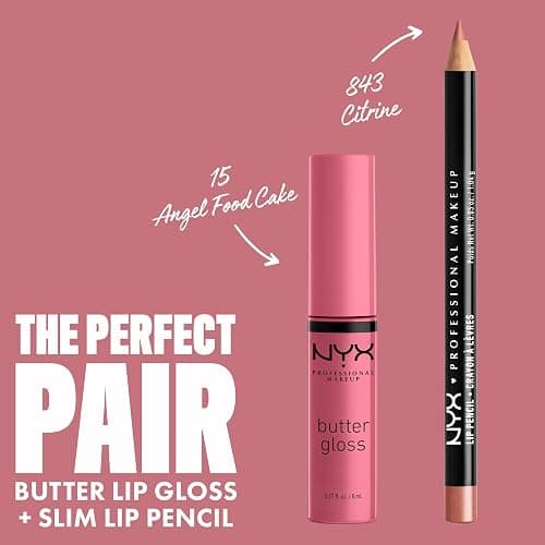 NYX PROFESSIONAL MAKEUP Butter Gloss, Non-Sticky Lip Gloss - Angel Food Cake (True Mauve) thumbnail 4