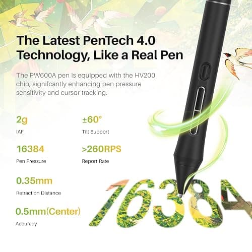 HUION Kamvas Pro 16 V2 Drawing Tablet with Screen, 16384 Levels Pen, 15.6" | Battery-Free PenTech 4.0, Full Lamination Canvas Glass 2.0, Smart Touch Bar and 6 Keys, Works with PC, Mac and Linux thumbnail 2
