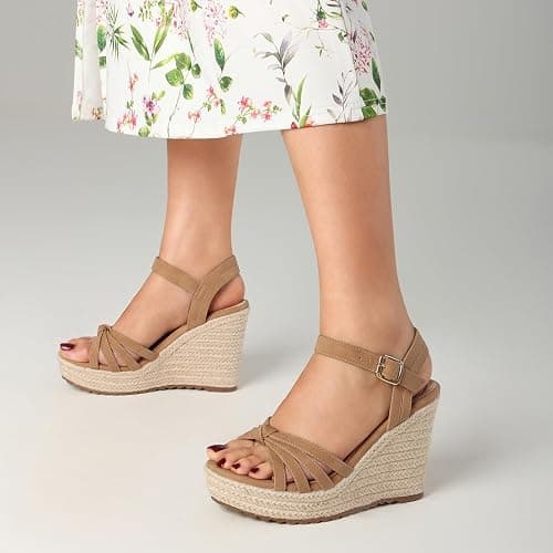 mikarka Sandals for Women 2026: Comfortable Wedge Platform Sandals Women - Braided Espadrilles for Women Ankle Strap Open Toe Wedges Heels Beach Sandals Summer Shoes thumbnail 5