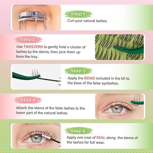 KEYYOU Natural Lash Clusters Kit Aurora Wispy Lash Extension Kit C Curl | Untra-Thin 0.03mm Clear Band,Poke-Free Comfort, Featherlight Fibers, Seamless Mascara Look,Eyelash extension Kit,8-16mm thumbnail 7