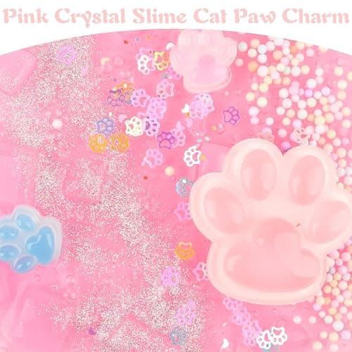 Pink Jelly Crunchy Cat's Paw Slime,Super Soft and Non-Sticky, Great for Birthday Gifts for Girl and Boys,Party Favors,Christmas Stocking Stuffers（300ml） thumbnail 4