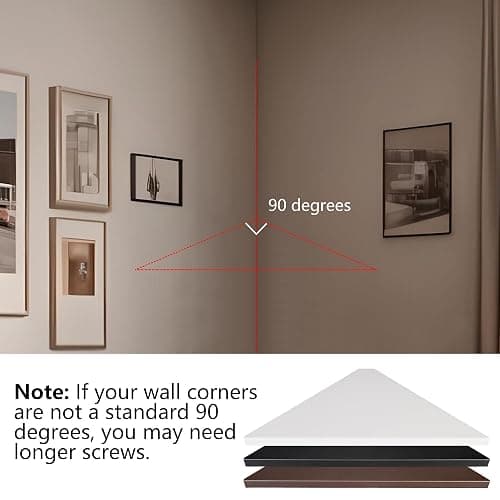 evron Corner Mounting Shelf,Easy to Install Wall Corner Shelf,Set of 2 (White Aluminum Shelves with Bendable Point) thumbnail 6