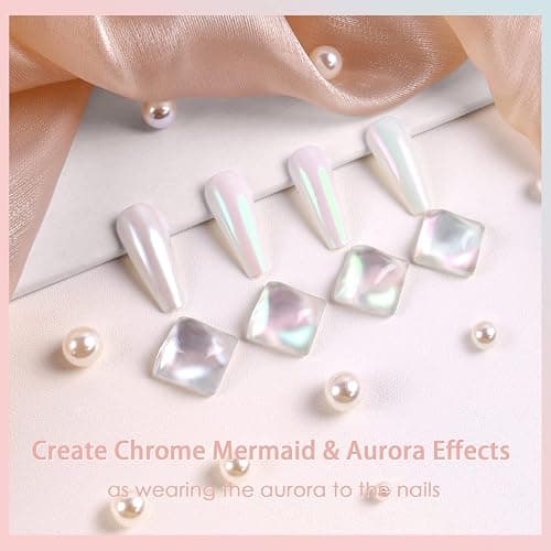 Allstarry Chrome Nail Powder Metallic Mirror Effect Pigment Chrome Iridescent Aurora Nail Glitter Mermaid Pearl Glitter Dust Kit for Gel Polish Nail Art Decoration, Resin Craft- Violet Green Emerald thumbnail 2