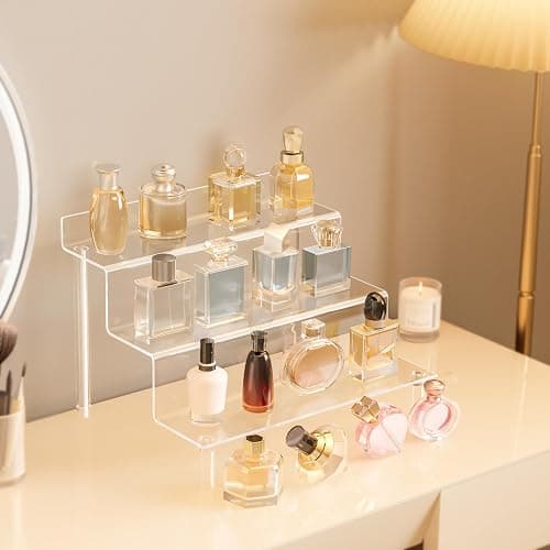 Grarry Acrylic Risers Display Stands, Perfume Organizer Stand, Acrylic Display Shelves Compatible with Funko POP Stand, Clear Display Stand Risers for Cologne Organizer Perfume Shelf Figure Stand thumbnail 2