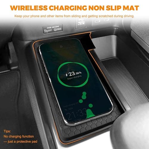 Center Console Wireless Charging Non Slip Mat for 2026 2025 Toyota Camry Accessories Anti-Slip Wireless Charger Protective Pad Phone Charge Area Charging Protection Heat Insulating Silicone Material thumbnail 2