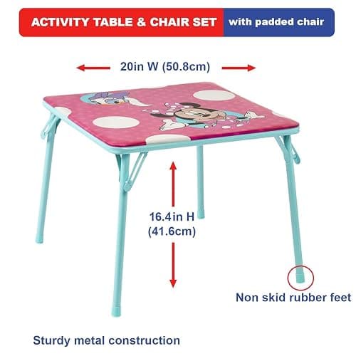 Jakks Pacific Minnie Jr Activity Table Set with One Chairs ,Teal and Red thumbnail 2