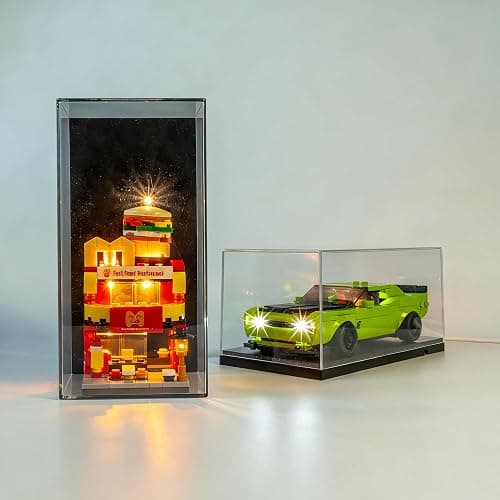 LBASE Wireless LED Light Kit for Lego Speed Champions - Car Building Blocks Lighting Set with Transparent Display Box, 1 Set + 1 Box of Random Lights (Model Not Included) thumbnail 2