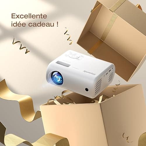 Mini Projecteur Portable 4K Videoprojecteur – 20000 Lux pour Smartphone, Prend en Charge la Mise en Miroir d'écran Filaire, Compatible avec TV Stick/Windows/iOS/Android/HDMI/USB (20 * 15 * 10cm) thumbnail 4