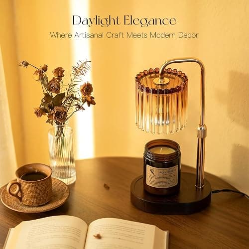 Candeldo Candle Warmer Lamp with Timer: Candle Warmers with 2 Bulbs Dimmable Height Adjustable Wax Melt House Warming Gifts New Home Bedroom Decor Gift for Women thumbnail 7