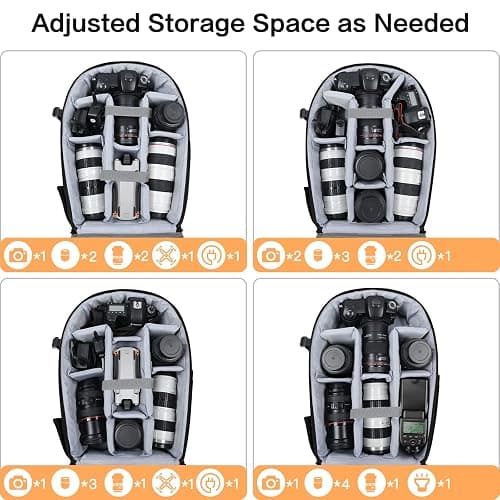 MOSISO Camera Backpack, DSLR/SLR/Mirrorless Photography Camera Bag 15-16 inch Waterproof Hardshell Case with Tripod Holder&Laptop Compartment Compatible with Canon/Nikon/Sony, Black thumbnail 3