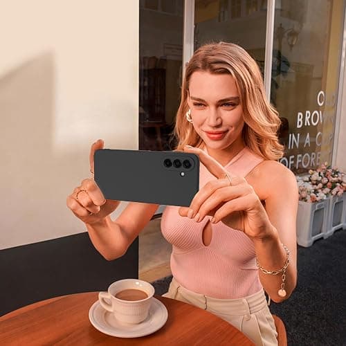 THIYUFUNS Case for Samsung Galaxy A17 5G / 4G with 2 Tempered Glass Screen Protector, Silicone Slim Fit Shockproof Anti-Scratch Compatible with Samsung Galaxy A17 5G / 4G - Black thumbnail 5