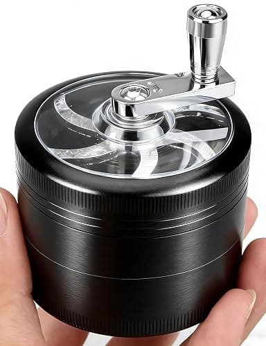 2.5 inch Spice Grinder for Kitchen Seasoning 2.5 inch Aluminum with Handle(Black) - Image 1