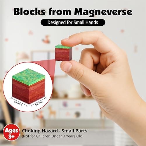 Magneverse 200 PCS 0.8in Magnetic Blocks, Magnet Toys for Kids, Magnetic Building Blocks Cubes, Stacking Magnets, School STEM Toys for Boys and Girls Age 3+ Years Old (Theme: Portal) thumbnail 5