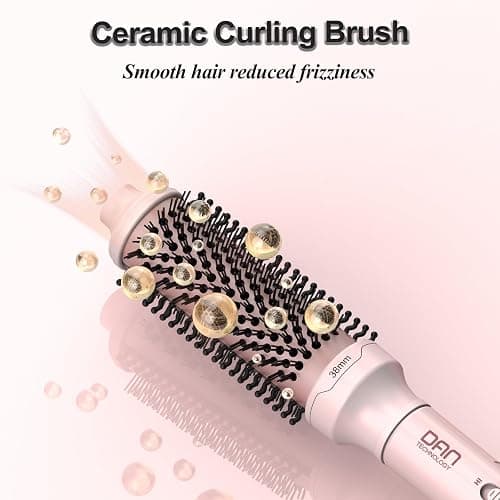 Thermal Brush,1.5 inch Heated Round Brushes,Non-Blowing Heated Brush,Dual Voltage CurlingBrush,Dual PTC Fast Style HeatedBrush,Ceramic Thermal RoundBrush Makes Hair Shinier & Smoother,Pink thumbnail 4