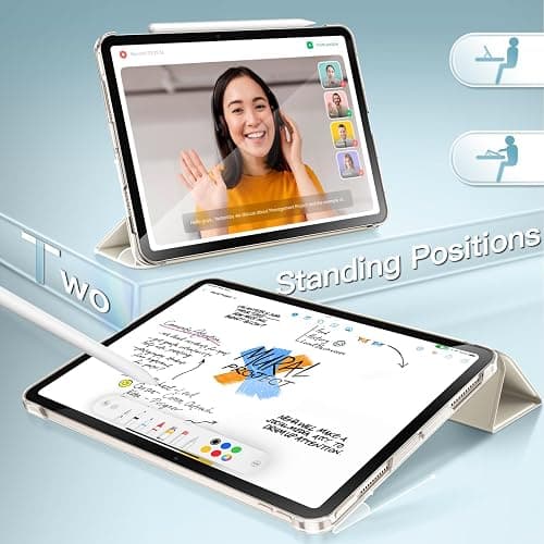 JETech Case for iPad Air 11-Inch M3/M2 (2025/2024), iPad Air 5/4 (2022/2020 5th/4th Generation 10.9-Inch), Slim Stand Hard Back Shell Cover with Auto Wake/Sleep (Starlight) thumbnail 5