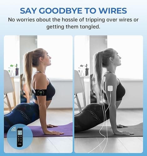 NURSAL Wireless TENS Unit Muscle Stimulator, Dual Host TENS EMS Machine for Pain Relief, 18 Modes 20 Intensity Remote Control Pulse Physical Electrotherapy for Back Shoulder Pain (2 Pads) thumbnail 3