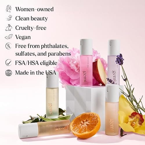 gemi Hand Sanitizer + Serum™, Elysium, Kills 99% of Germs, K-beauty | Hydrating formula with centella, vitamin B5 & green tea, amber floral scent with vanilla & peony thumbnail 7